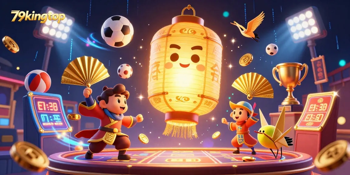 Engage the thrill of winning with 79kingtop in a vibrant, dynamic casino scene filled with action.