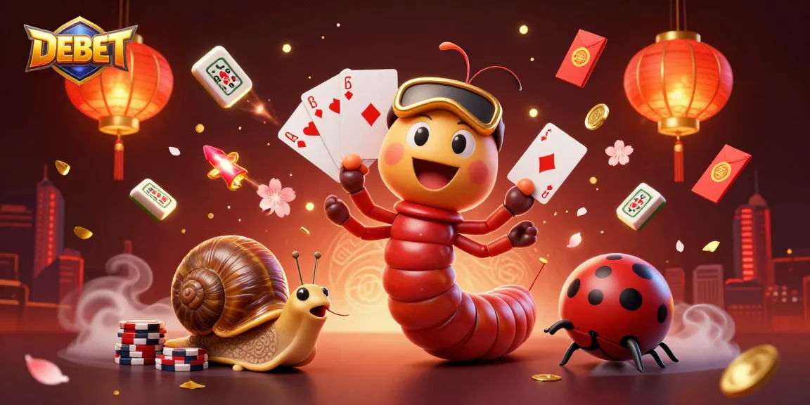 Engage in exciting gameplay at DEBET, where the lively millipede dealer and high-roller snail await your bet.