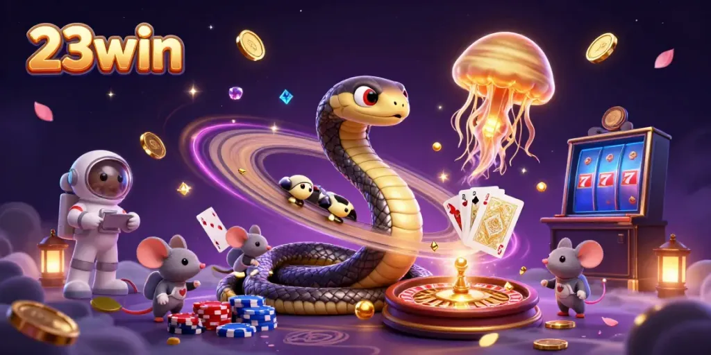 Experience thrilling bets at 23win with immersive casino action featuring a creative cosmic gaming theme.