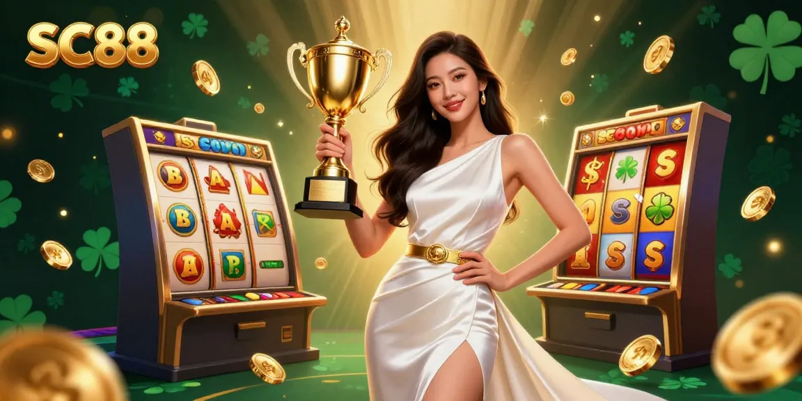 Win big at SC88 with vibrant slot games and a confident champion in a luxurious scene.