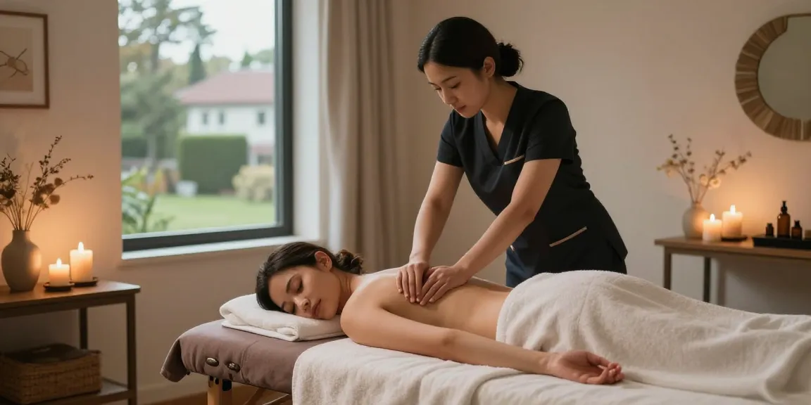 Experience premium 천호동출장안마 with a professional massage therapist in a serene home setting.