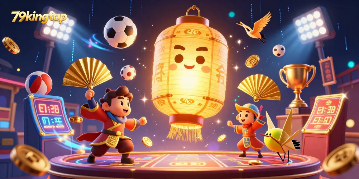 Engage the thrill of winning with 79kingtop in a vibrant, dynamic casino scene filled with action.