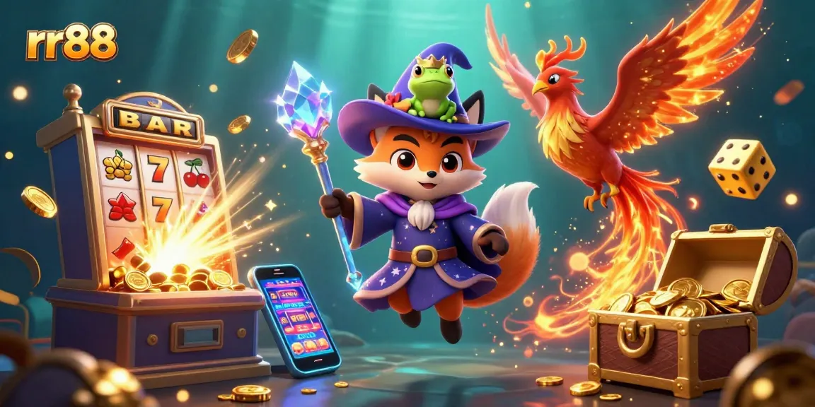 Win big at rr88 casino with thrilling 3D slot action, gold, and animated fantasy elements.