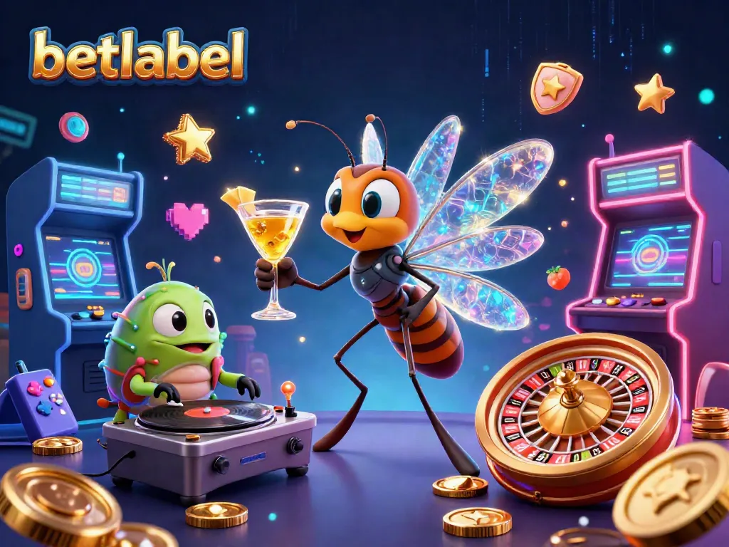 Engage with betlabel's lively casino scene featuring vibrant characters and gaming elements.