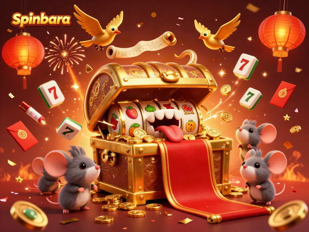 Spinbara invites players to jackpot wins with a vibrant casino scene filled with lively characters and elements.
