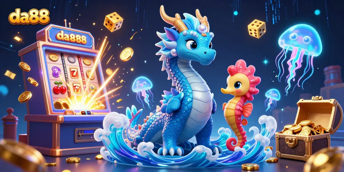 Experience an exciting da88 casino jackpot scene with a vivid dragon, knight, and immersive gaming elements.