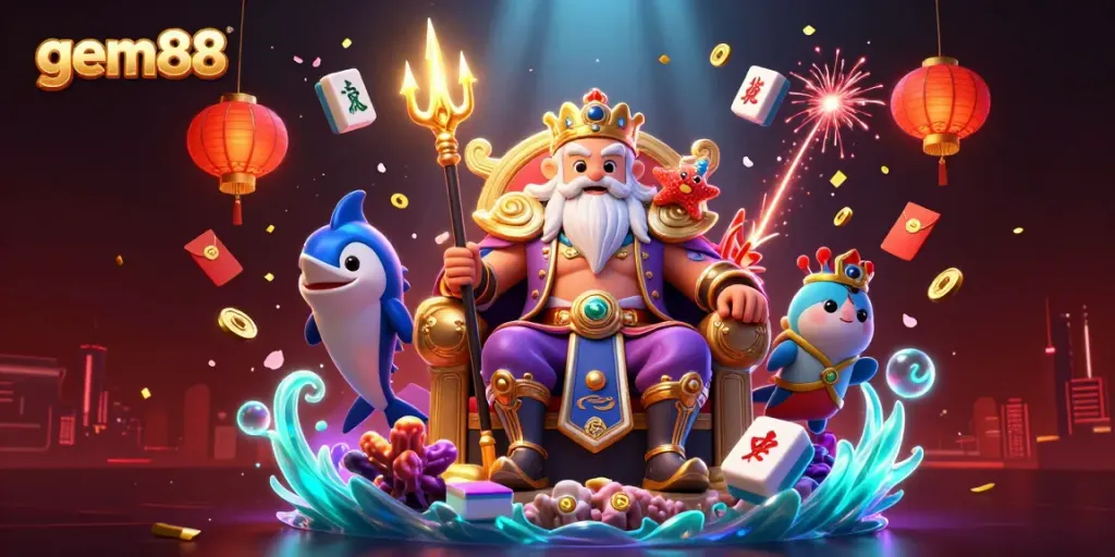 Engage with thrilling gem88 experiences featuring vibrant gaming action and characters from a mythical ocean.