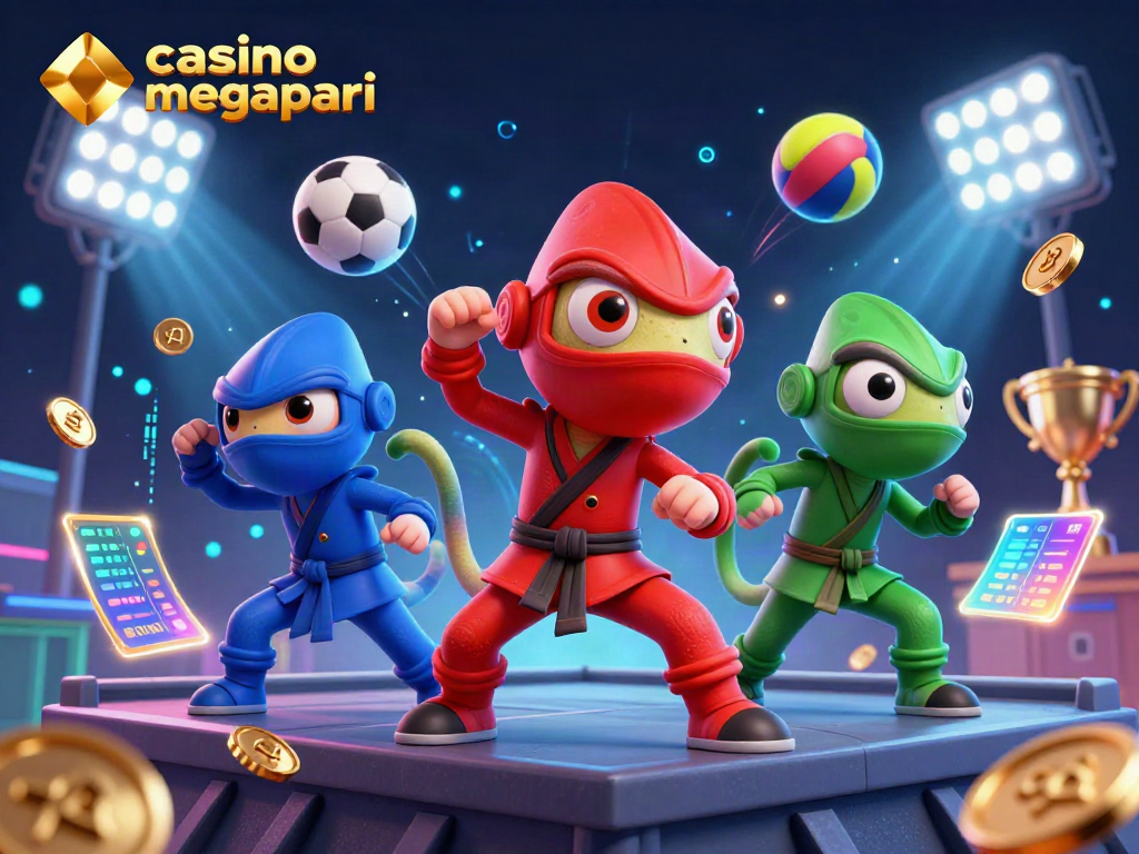 Disfruta de la emoción del casino megapari con un equipo de camaleones luchadores en acción.