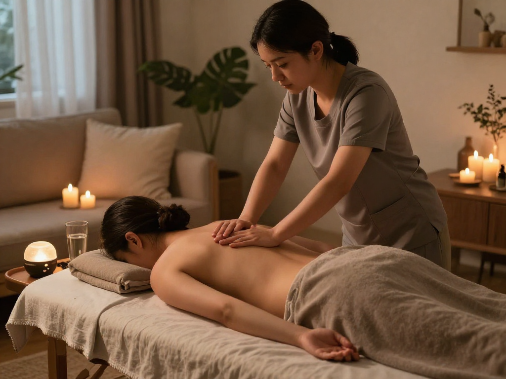 Experience relaxing 성남출장안마 in a soothing home massage environment with tranquil lighting and essential oils.