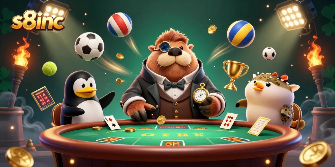Experience thrilling gameplay at s8inc with a dynamic underwater poker scene featuring charming characters.