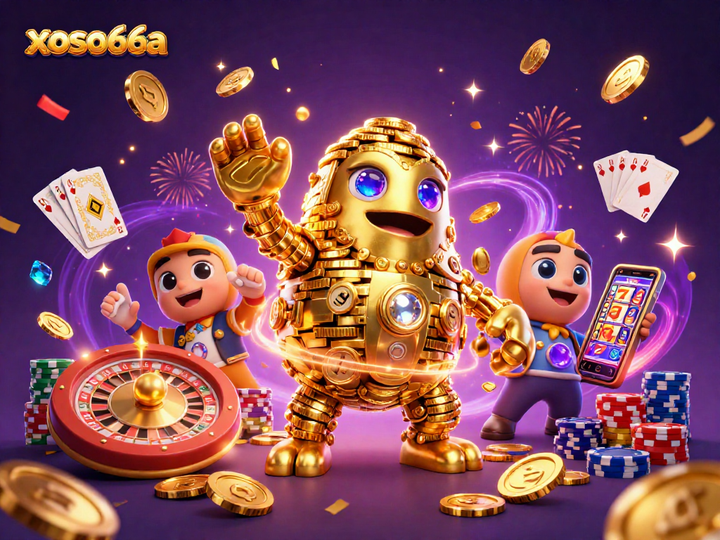 Win big with xoso66a in an exciting golden casino adventure featuring a treasure golem!