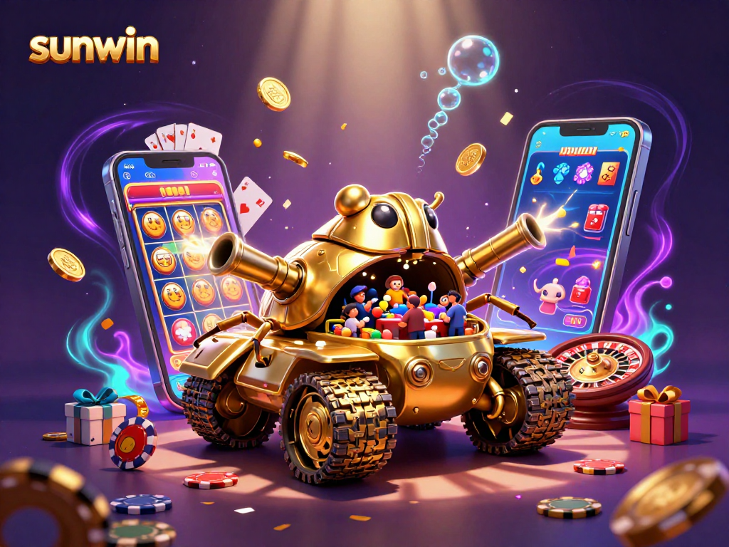 Experience thrilling gameplay with sunwin in this imaginative casino-inspired 3D illustration
