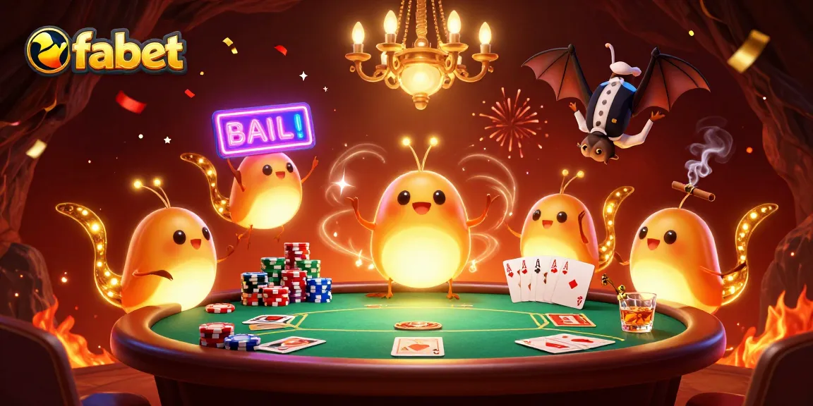 Engage with fabet's vibrant cave casino scene featuring glowworms and poker excitement.