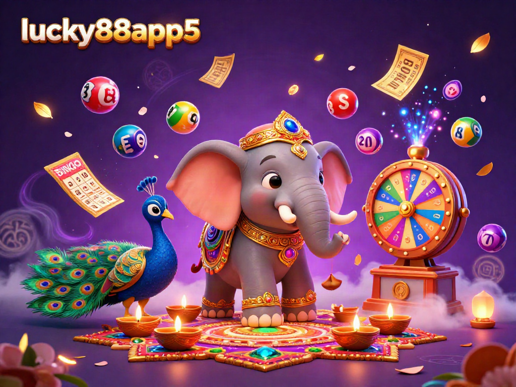 Engage with lucky88app5 through vibrant lottery excitement with colorful balls and a festive atmosphere.