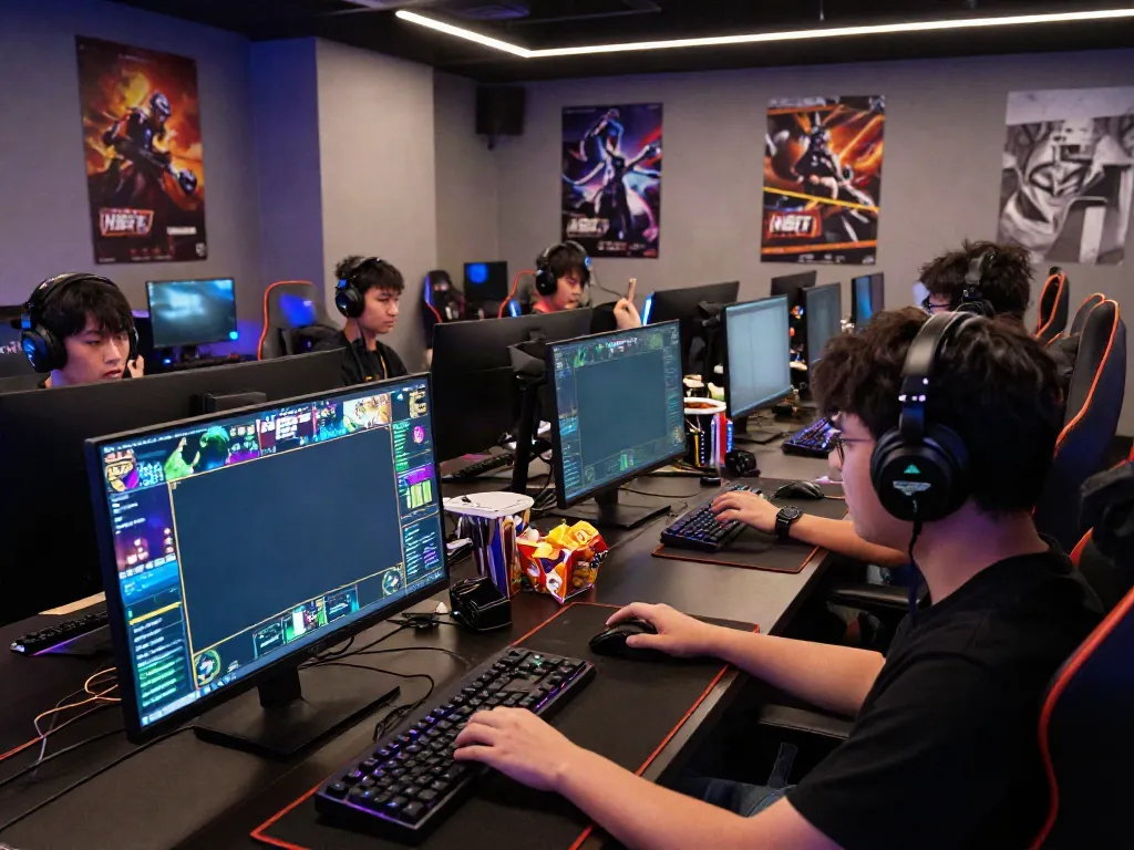 Diverse players engaging in an immersive online gaming session at https://nbet.group/, showcasing vibrant graphics and accessories.